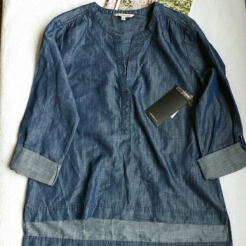 Calvin Klein Indigo Lightweight Denim Top Size M